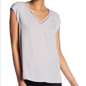 Daniel Rainn- Gray Vneck Blouse- Size Medium